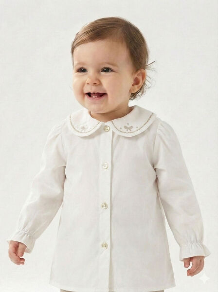 Kız Çocuk Elbise 1-5 Yaş 4747 Bej - 5