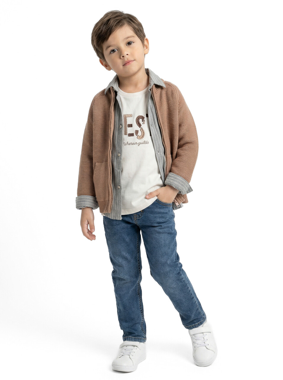 Erkek Çocuk Alt Üst Takım 1-5 Yaş 2583 Kahverengi - 1