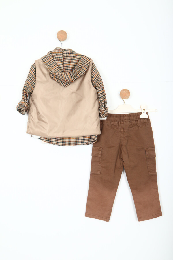 Erkek Çocuk 4'lu Alt Üst Takım 2-7 Yaş 4502 Bej - 4