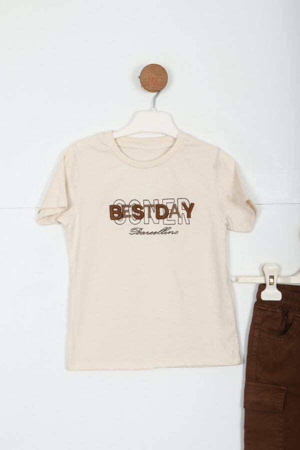 Erkek Çocuk 4'lu Alt Üst Takım 2-7 Yaş 4502 Bej - 6