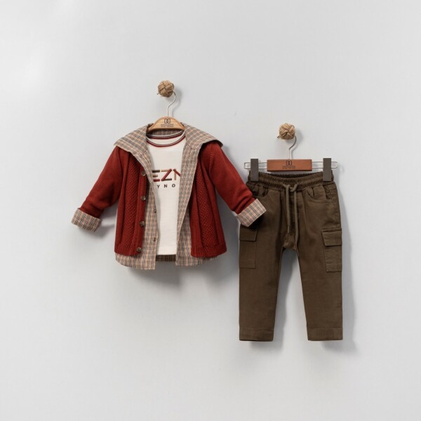 Erkek Çocuk 4'lu Alt Üst Takım 1-5 Yaş 4280 Kırmızı - Top Kids