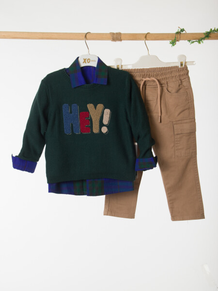 Erkek Çocuk 3'lü Alt Üst Takmı 6-36 Ay 2512 Haki - 5