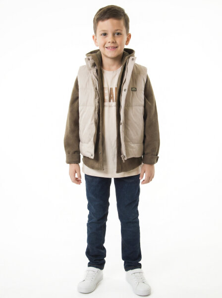 Erkek Çocuk Alt Üst Takım 8-13 Yaş 2907 Ekru - Haki - Top Kids