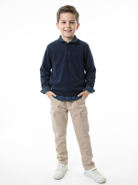 Erkek Çocuk 3'lu Alt Üst Takım 3-8 Yaş 2782 Mavi - Lacivert - 3