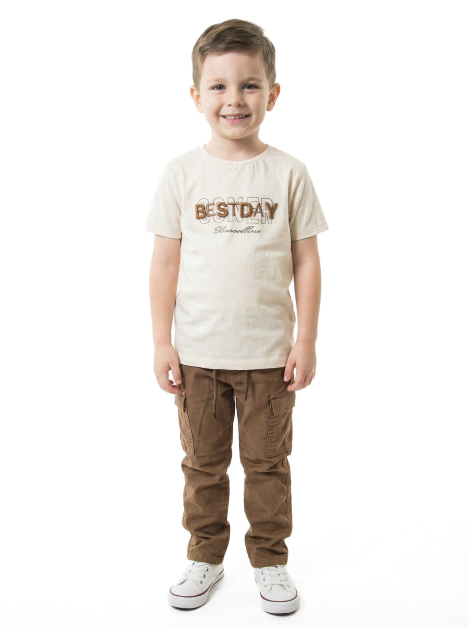 Erkek Çocuk 4'lu Alt Üst Takım 2-7 Yaş 4502 Bej - 5