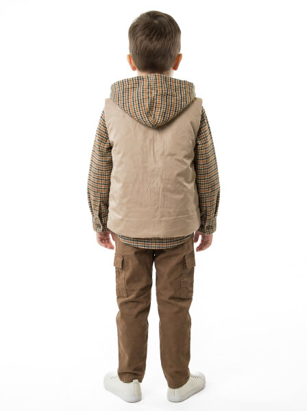 Erkek Çocuk 4'lu Alt Üst Takım 2-7 Yaş 4502 Bej - 2