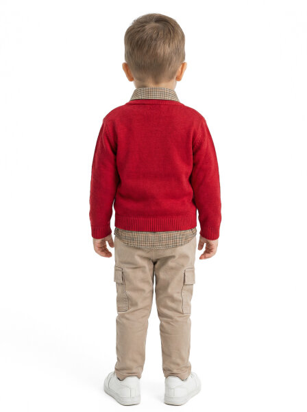 Erkek Çocuk 4'lu Alt Üst Takım 1-5 Yaş 4280 Kırmızı - 2