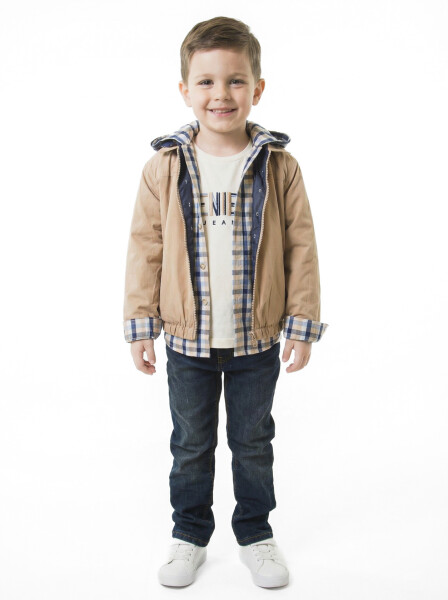 Erkek Çocuk 4'lu Alt Üst Takım 1-5 Yaş 4261 Bej - Top Kids