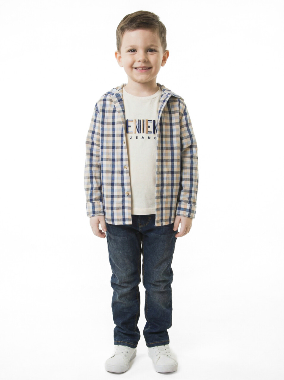 Erkek Çocuk 4'lu Alt Üst Takım 1-5 Yaş 4261 Bej - 3