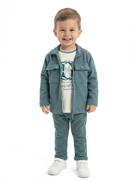 Erkek Çocuk 3'lu Alt Üst Takım 6-36 Ay 4305 Mint - Top Kids