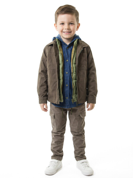 Erkek Çocuk 4'lu Alt Üst Takım 2-7 Yaş 4424 Haki - Top Kids