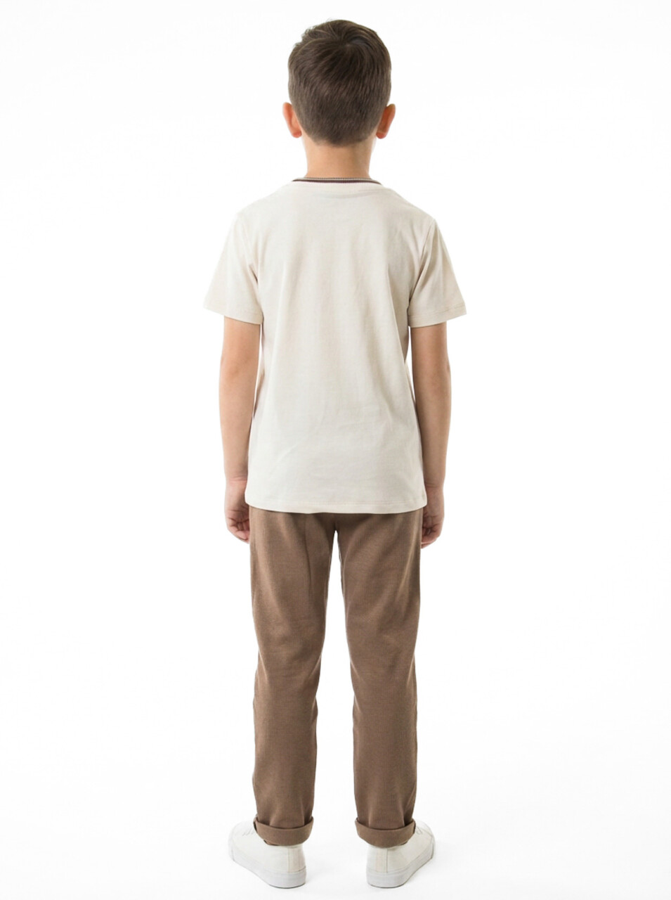 Erkek Çocuk 3'lu Alt Üst Takım 4-10 Yaş 4686 Bej - 4