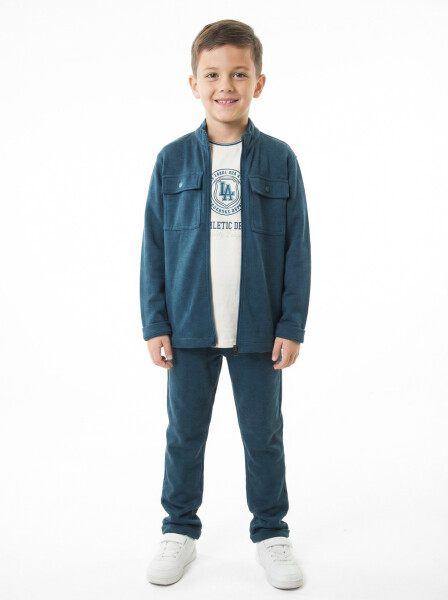 Erkek Çocuk 3'lu Alt Üst Takım 4-10 Yaş 4685 Mavi - Top Kids