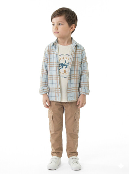 Erkek Çocuk 4'lu Alt Üst Takım 3-8 Yaş 4504 Turkuaz - 4