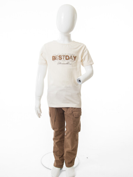 Erkek Çocuk 4'lu Alt Üst Takım 2-7 Yaş 4502 Bej - 15