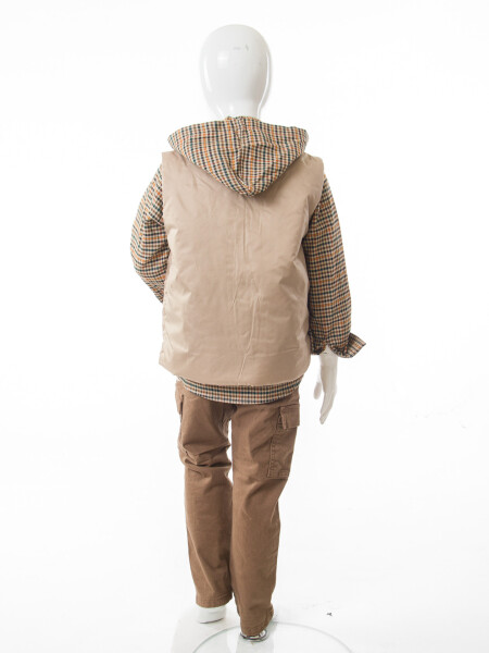 Erkek Çocuk 4'lu Alt Üst Takım 2-7 Yaş 4502 Bej - 9