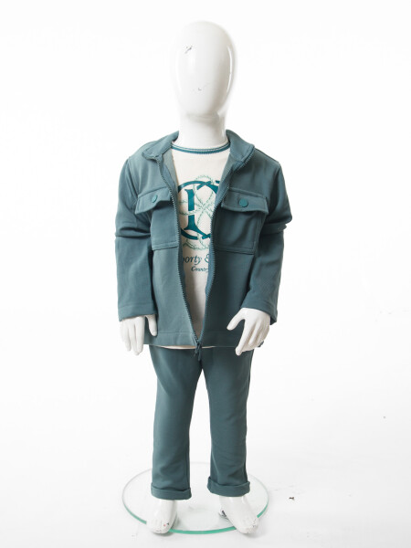 Erkek Çocuk 3'lu Alt Üst Takım 6-36 Ay 4305 Mint - 5