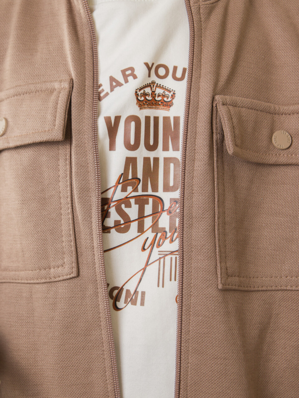 Erkek Çocuk 3'lu Alt Üst Takım 4-10 Yaş 4686 Bej - 6