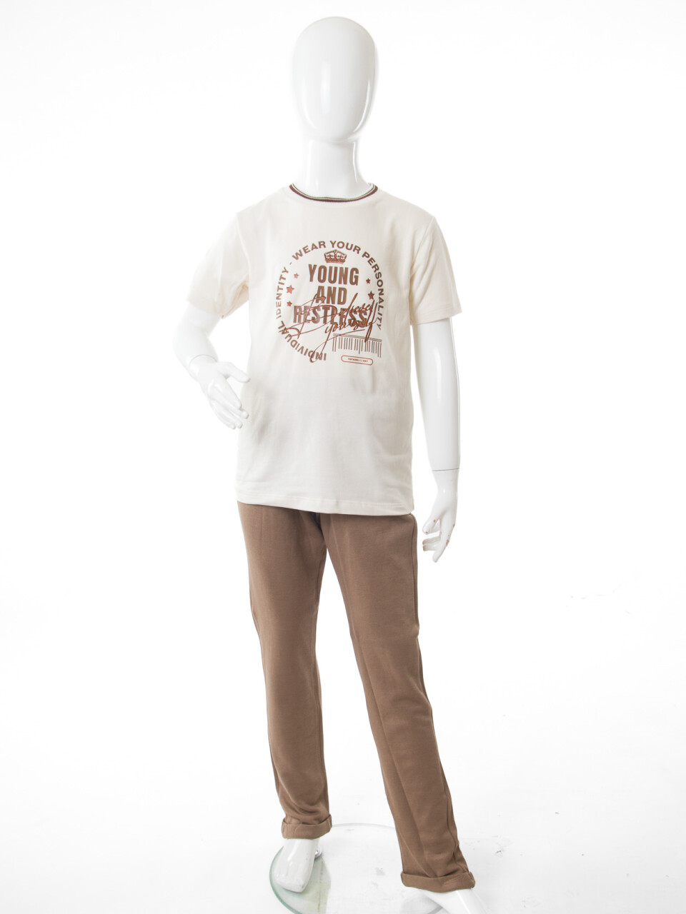 Erkek Çocuk 3'lu Alt Üst Takım 4-10 Yaş 4686 Bej - 8