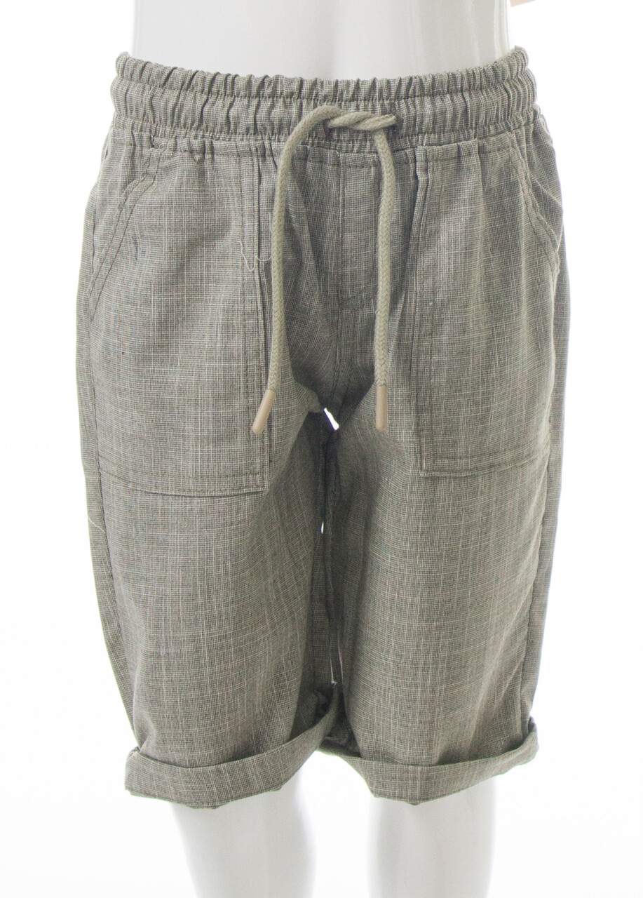 Erkek Çocuk Yazlık 2'li Alt Üst Takım (Gömlek + Şort) 3-8 Yaş 8502 Bej - Haki - 5