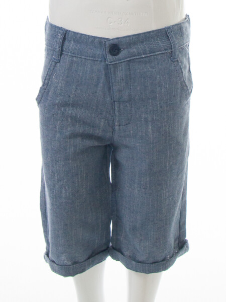 Erkek Çocuk Yazlık 2'li Alt Üst Takım (Gömlek + Şort) 3-8 Yaş 8127 Bej - Mavi - 10