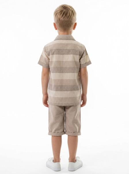 Erkek Çocuk Yazlık 3'lü Alt Üst Takım 3-8 Yaş 8131 Bej - 2
