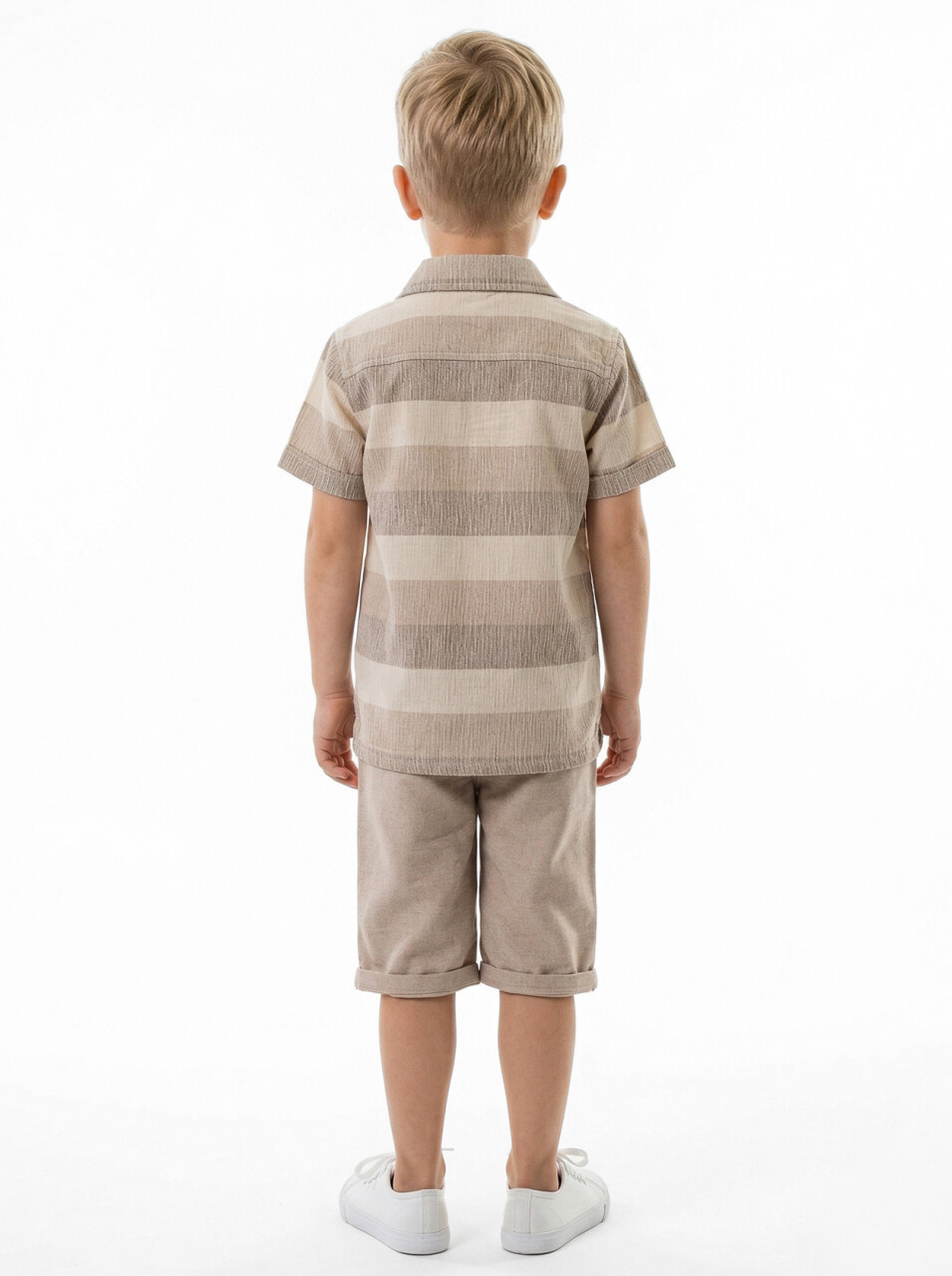 Erkek Çocuk Yazlık 3'lü Alt Üst Takım 3-8 Yaş 8131 Bej - 2