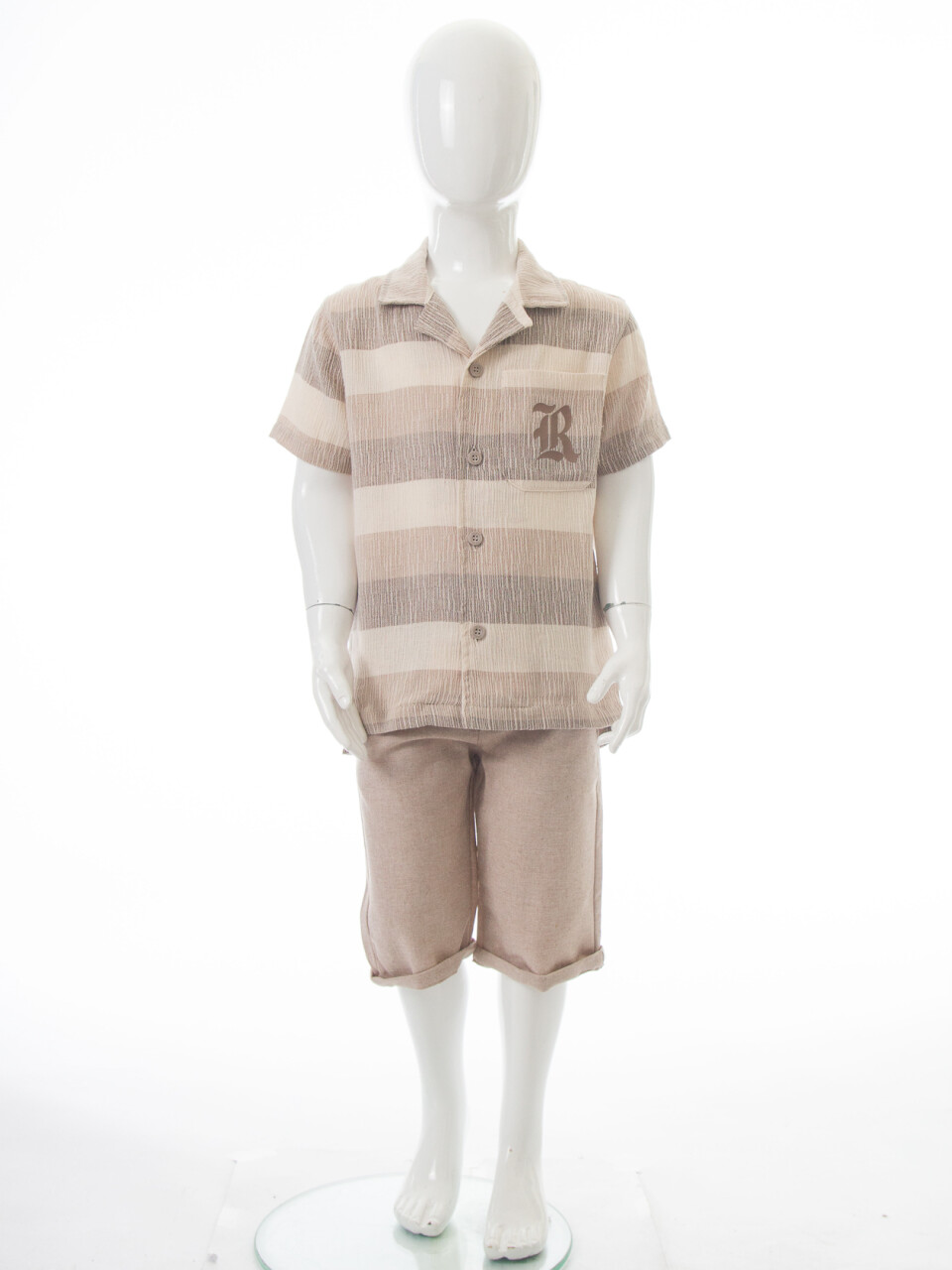 Erkek Çocuk Yazlık 3'lü Alt Üst Takım 3-8 Yaş 8131 Bej - 3