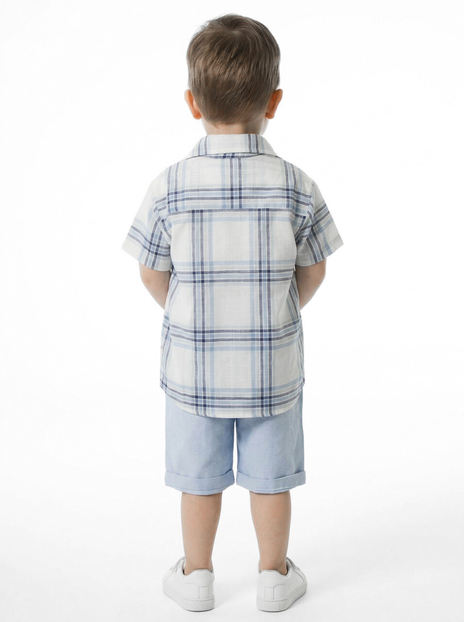 Erkek Çocuk Yazlık 3'lü Alt Üst Takım 6-24 Ay 8050 Ekru - Mavi - 3