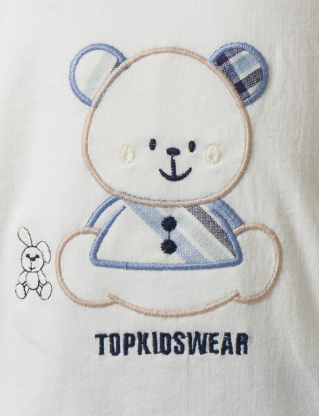 Erkek Çocuk Yazlık 3'lü Alt Üst Takım 6-24 Ay 8050 Ekru - Mavi - 8