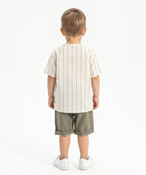 Erkek Çocuk Yazlık 3'lü Alt Üst Takım 6-36 Ay 8093 Ekru - Haki - 3