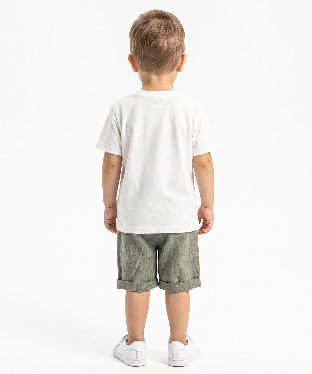 Erkek Çocuk Yazlık 3'lü Alt Üst Takım 6-36 Ay 8093 Ekru - Haki - 5