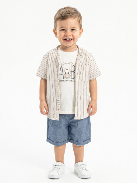 Boys summer 3-piece top and bottom set, 6-24 months, 8097 - Top Kids