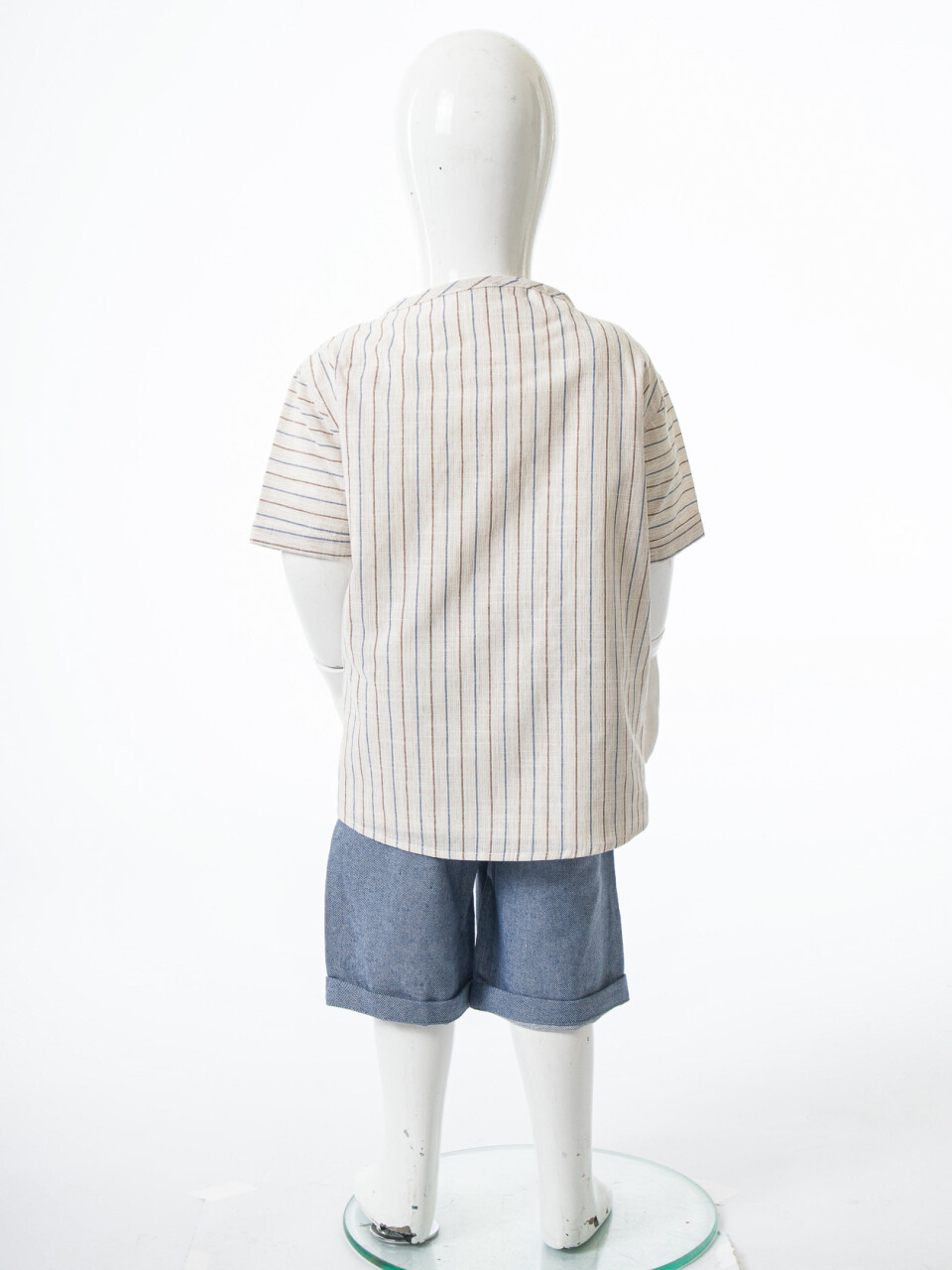 Erkek Çocuk Yazlık 3'lü Alt Üst Takım 6-24 Ay 8097 Bej - Mavi - 7