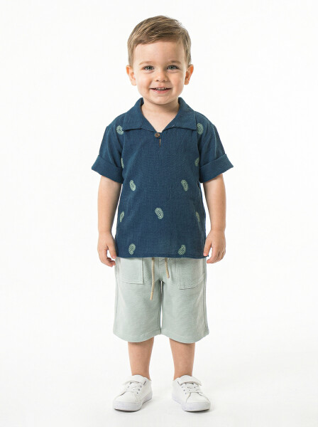 Boy's summer two-piece set (T-shirt + shorts) 6-36 months 8302 - Top Kids