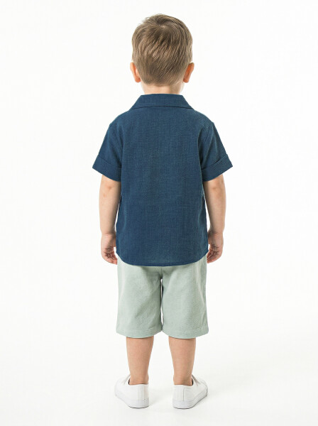 Erkek Çocuk Yazlık 2'li Alt Üst Takım (Tişort + Şort) 6-36 Ay 8302 Lacivert - 2