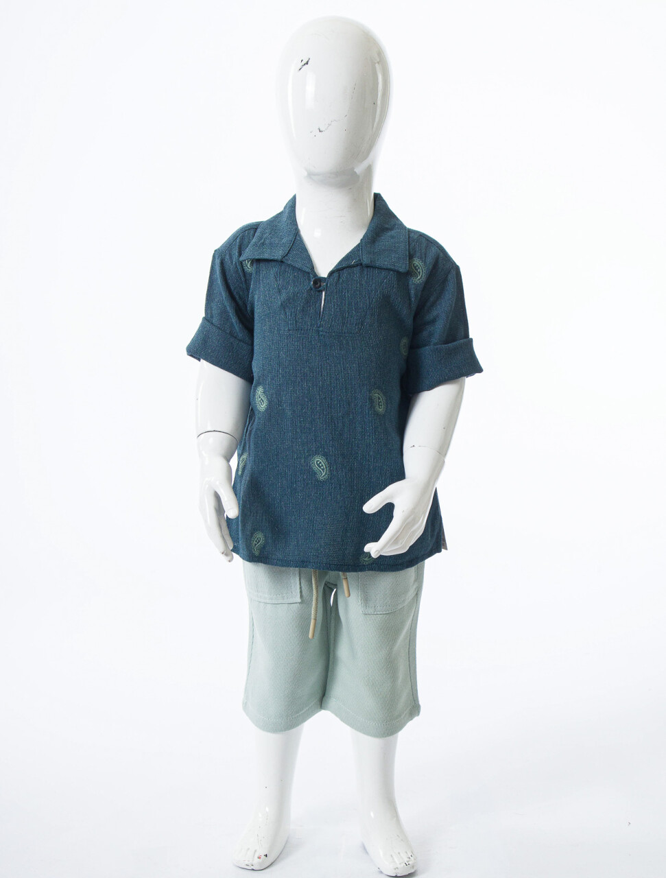 Erkek Çocuk Yazlık 2'li Alt Üst Takım (Tişort + Şort) 6-36 Ay 8302 Lacivert - 3