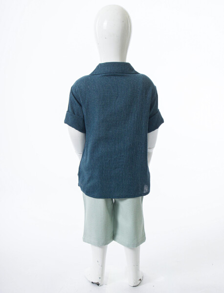 Erkek Çocuk Yazlık 2'li Alt Üst Takım (Tişort + Şort) 6-36 Ay 8302 Lacivert - 4