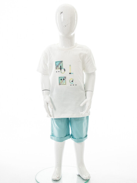 Erkek Çocuk Yazlık 3'lü Alt Üst Takım 6-36 Ay 8228 Turkuaz - 9