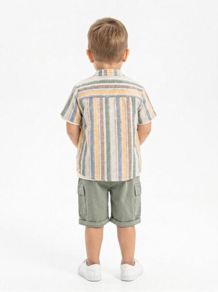 Erkek Çocuk Yazlık 3'lü Alt Üst Takım 6-36 Ay 8213 Bej - Mint - 3