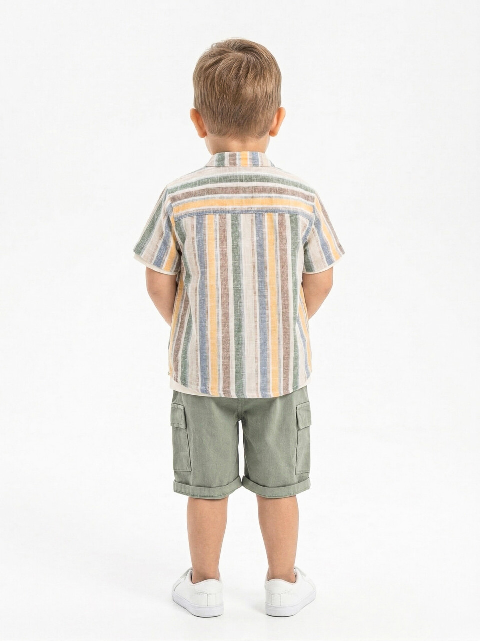 Erkek Çocuk Yazlık 3'lü Alt Üst Takım 6-36 Ay 8213 Bej - Mint - 3