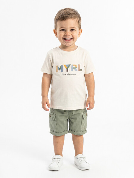 Erkek Çocuk Yazlık 3'lü Alt Üst Takım 6-36 Ay 8213 Bej - Mint - 4