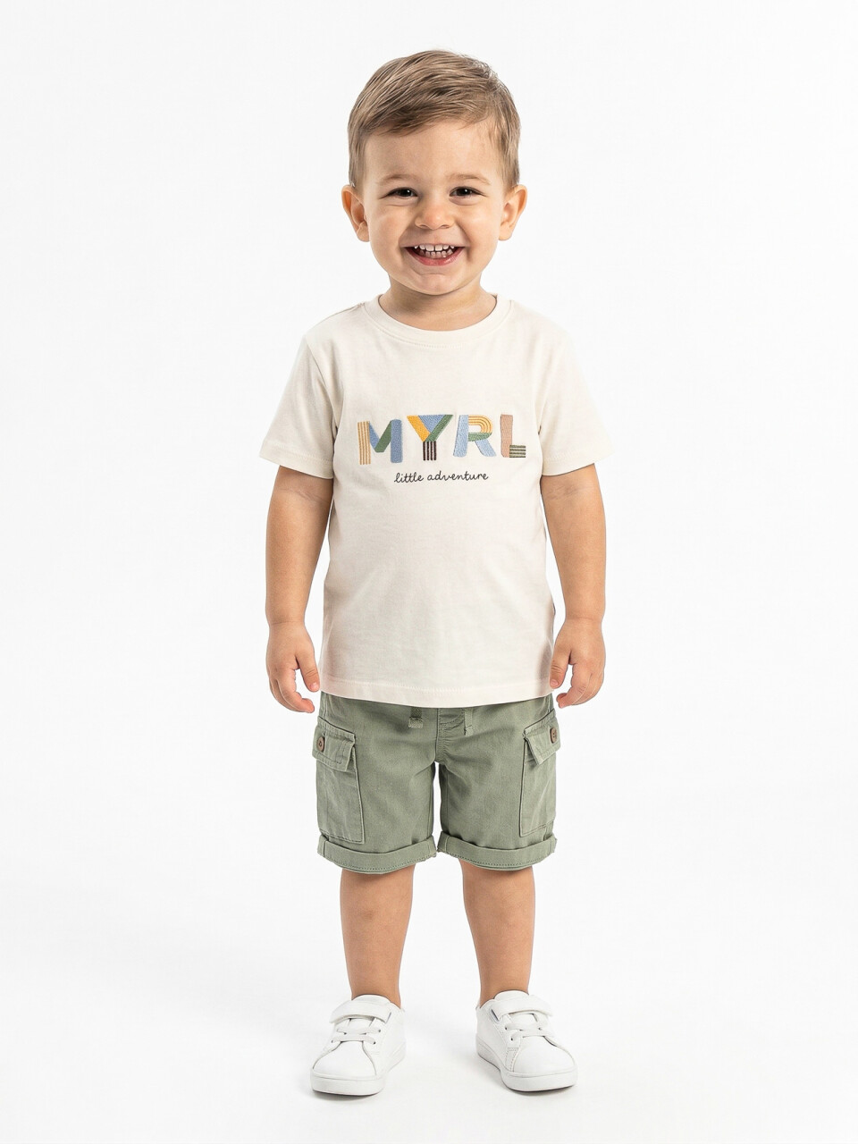 Erkek Çocuk Yazlık 3'lü Alt Üst Takım 6-36 Ay 8213 Bej - Mint - 4