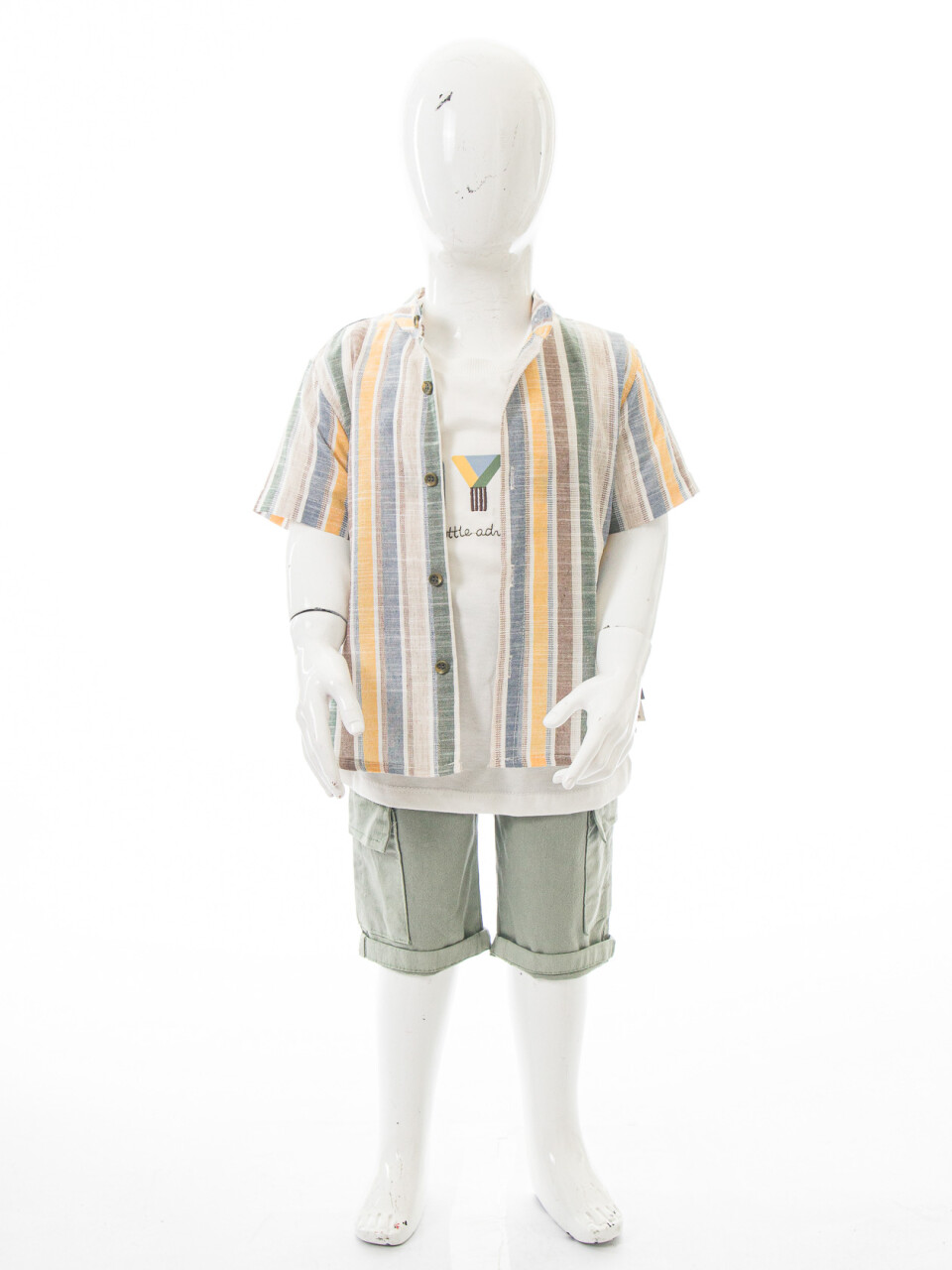 Erkek Çocuk Yazlık 3'lü Alt Üst Takım 6-36 Ay 8213 Bej - Mint - 6