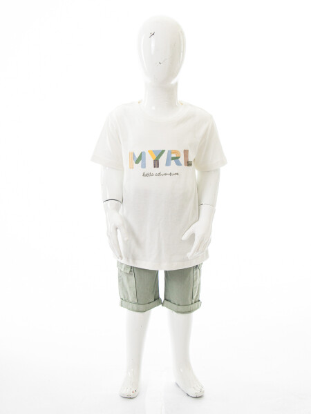 Erkek Çocuk Yazlık 3'lü Alt Üst Takım 6-36 Ay 8213 Bej - Mint - 8