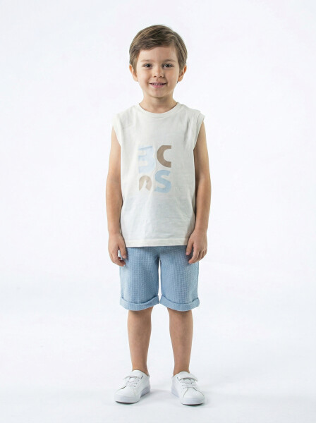 Erkek Çocuk Yazlık 3'lu Alt Üst Takım 1-5 Yaş 8314 Mavi - 3