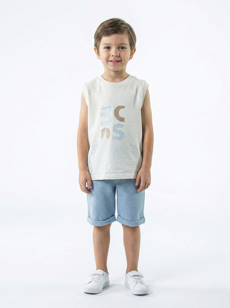 Erkek Çocuk Yazlık 3'lu Alt Üst Takım 1-5 Yaş 8314 Mavi - 3