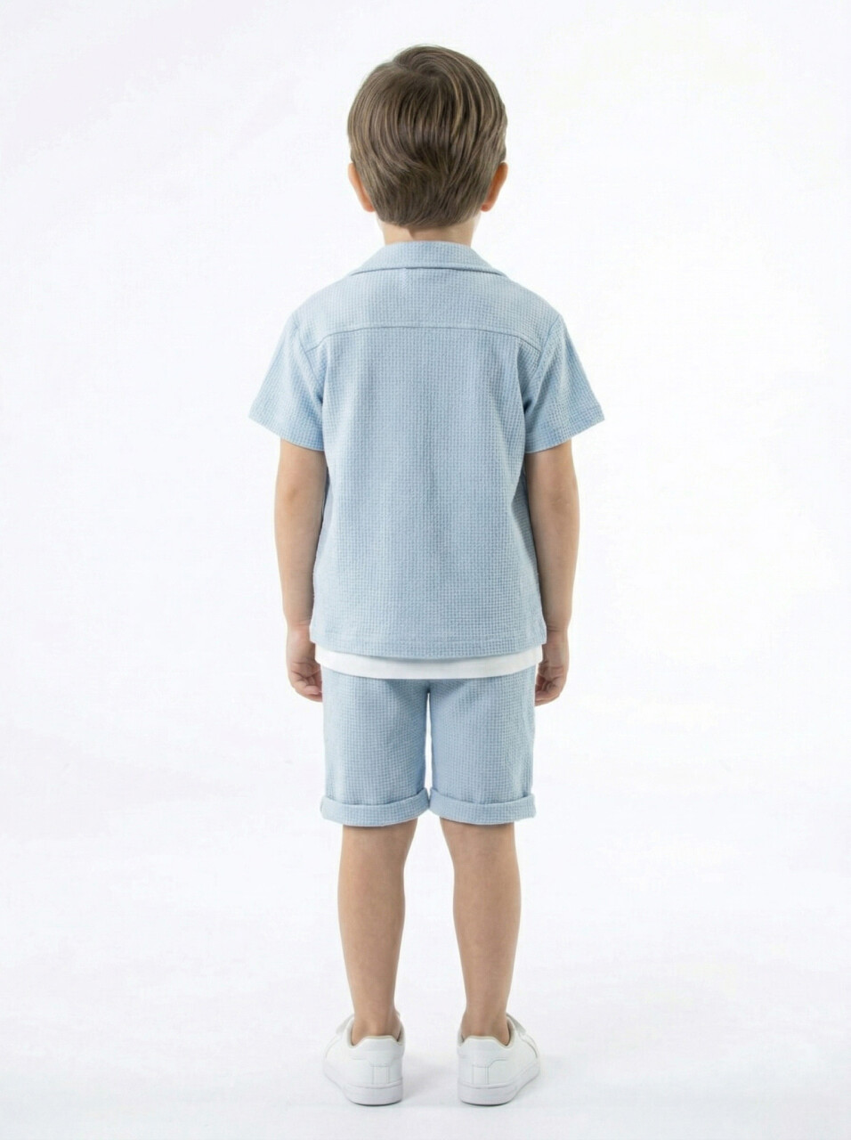 Erkek Çocuk Yazlık 3'lu Alt Üst Takım 1-5 Yaş 8314 Mavi - 4