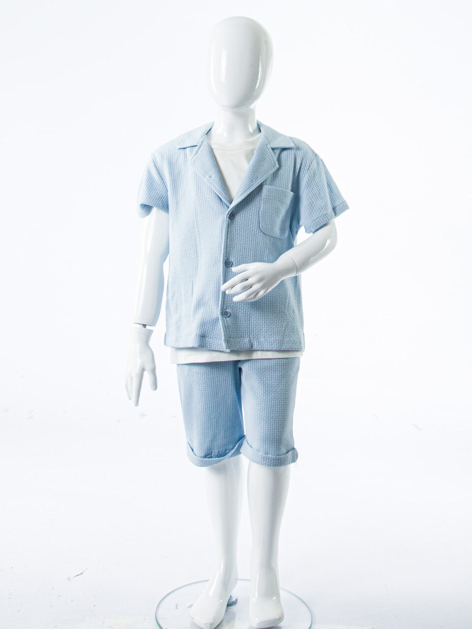 Erkek Çocuk Yazlık 3'lu Alt Üst Takım 1-5 Yaş 8314 Mavi - 5