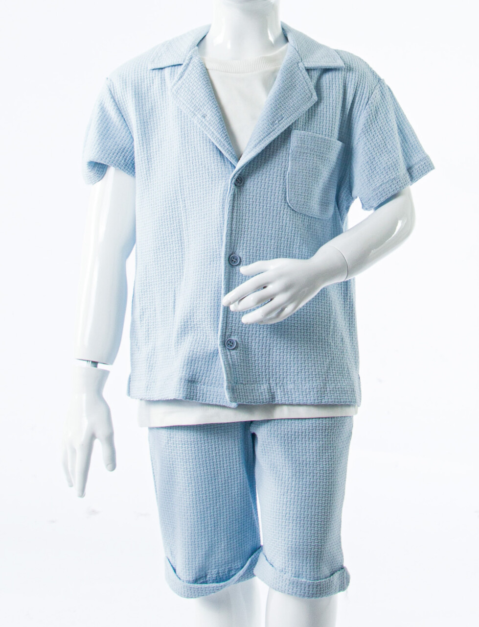 Erkek Çocuk Yazlık 3'lu Alt Üst Takım 1-5 Yaş 8314 Mavi - 6